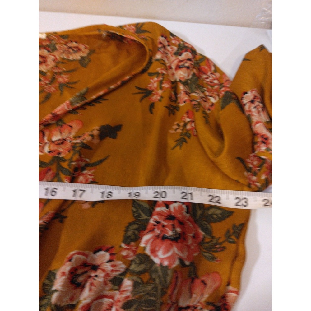 Womens  Floral Tie Front Top Size 2xl Fits XL Boho Cottage Feminine Romantic - Picture 6 of 10